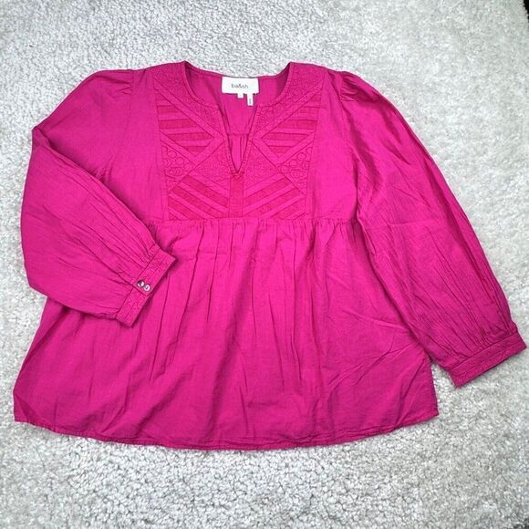 Ba&Sh ILO Embroidered Blouse Fuchsia Pink NEW FLAW - Picture 4 of 13
